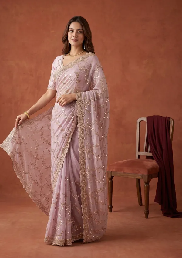 Lavender_Tissue_Sequins_Saree_With_Matching_Blouse_Piece