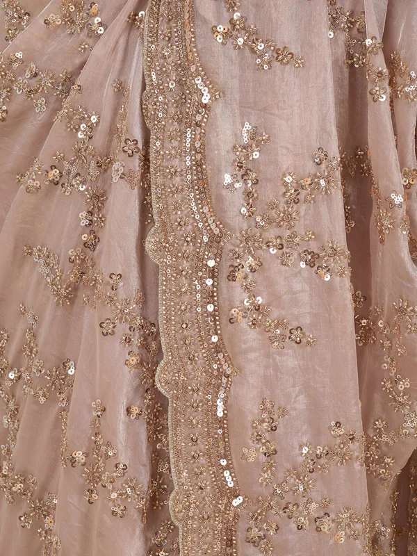 Beige_Tissue_Sequins_Saree_With_Matching_Blouse_Piece