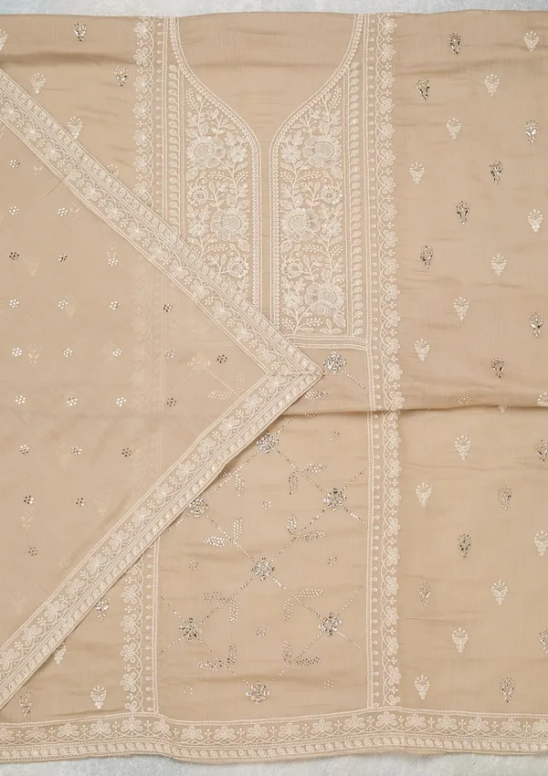 Brown_Threadwork_Cotton_Unstitched_Salwar_Suit