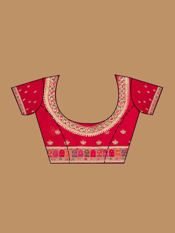 Rani_Pink_Soft_Raw_Silk_Kashmiri_Saree_With_Matching_Blouse_Piece