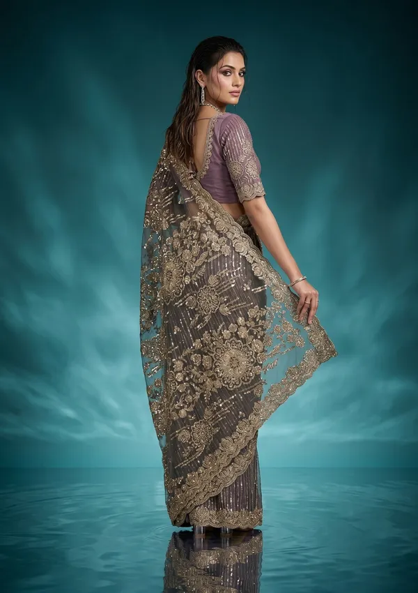 Mauve_Net_Sequins_Saree_With_Matching_Blouse_Piece
