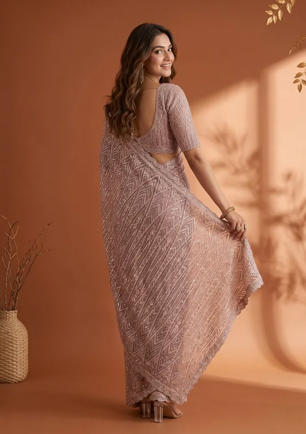 Baby_Pink_Net_Threadwork_Saree_With_Matching_Blouse_Piece