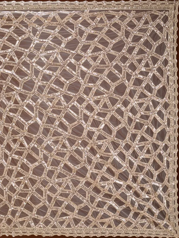 Off_White_Net_Sequins_Saree_With_Matching_Blouse_Piece