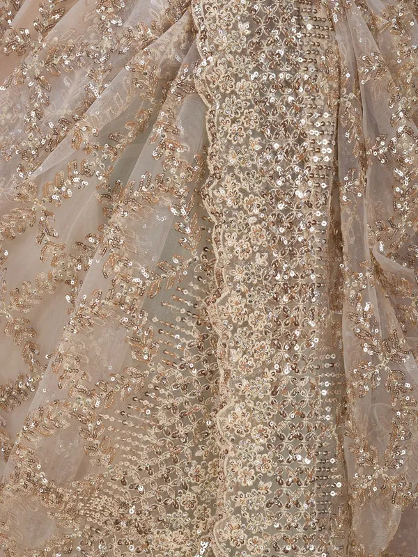 Off_White_Net_Sequins_Saree_With_Matching_Blouse_Piece