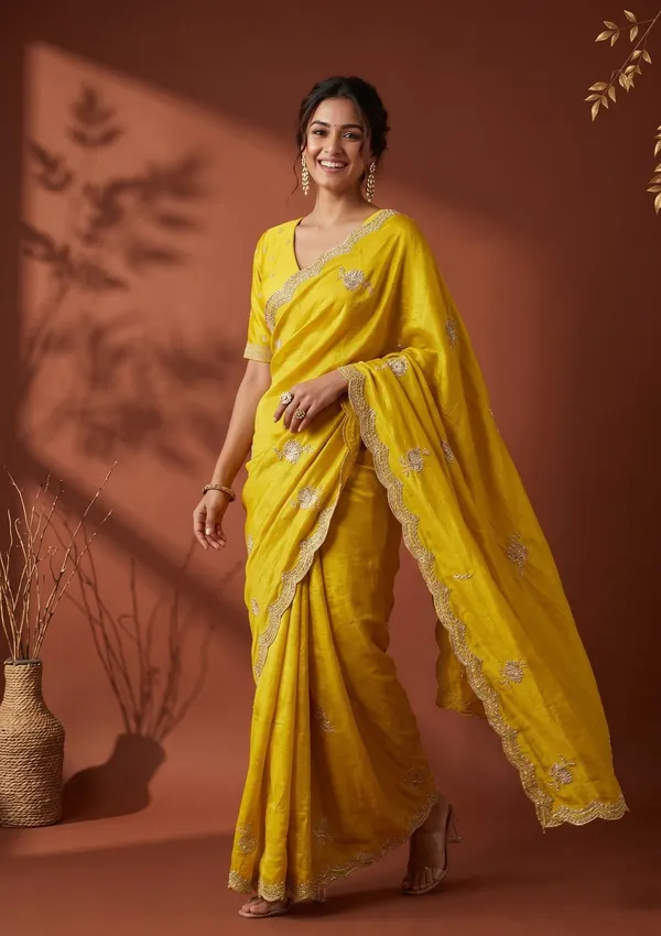 Yellow_Soft_Raw_Silk_Gold_Zariwork_Saree_With_Matching_Blouse_Piece