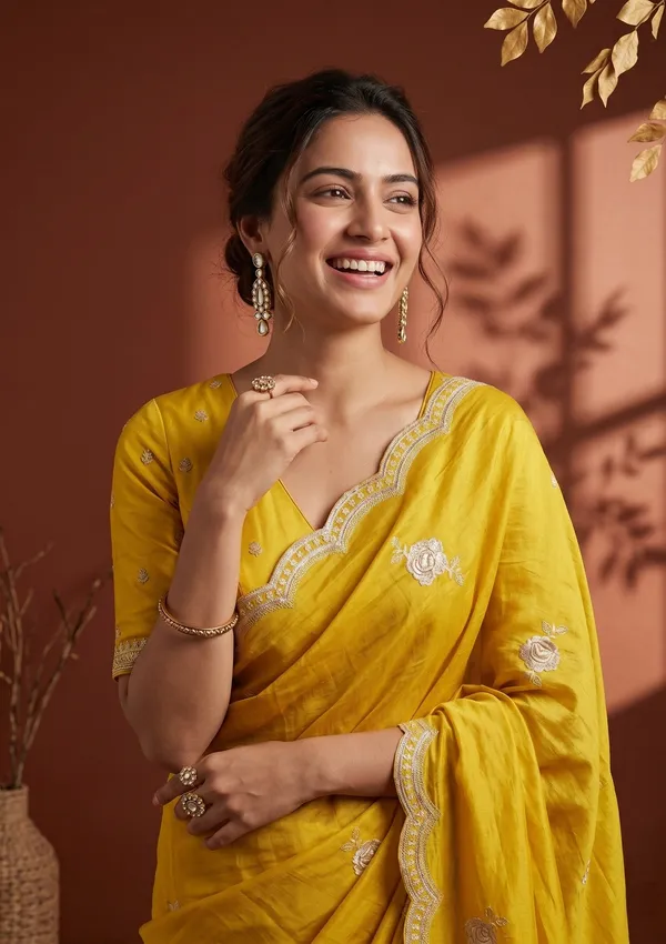 Yellow_Soft_Raw_Silk_Gold_Zariwork_Saree_With_Matching_Blouse_Piece