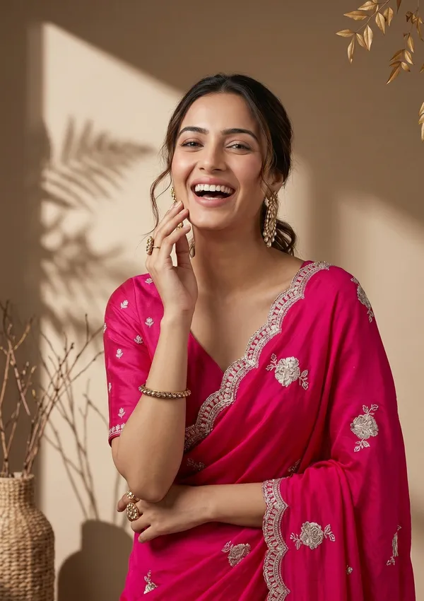 Rani_Pink_Soft_Raw_Silk_Gold_Zariwork_Saree_With_Matching_Blouse_Piece