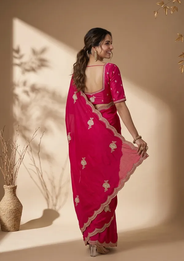 Rani_Pink_Soft_Raw_Silk_Gold_Zariwork_Saree_With_Matching_Blouse_Piece