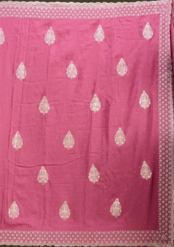 Onion_Pink_Soft_Raw_Silk_Floral_Gold_Zariwork_Saree_With_Matching_Blouse_Piece