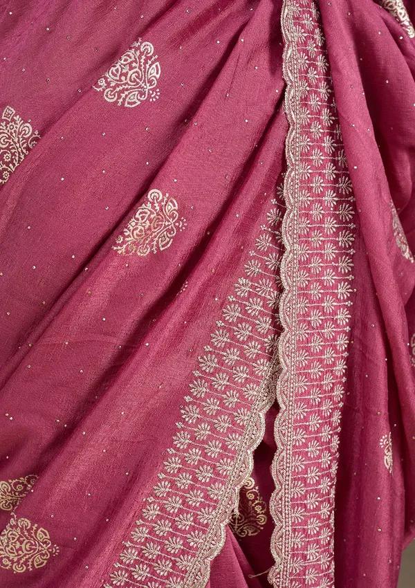 Onion_Pink_Soft_Raw_Silk_Floral_Gold_Zariwork_Saree_With_Matching_Blouse_Piece