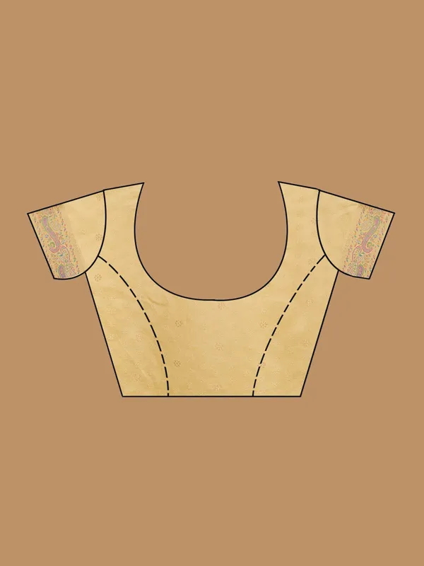 Gold_Silk_Buti_Saree_With_Matching_Blouse_Piece