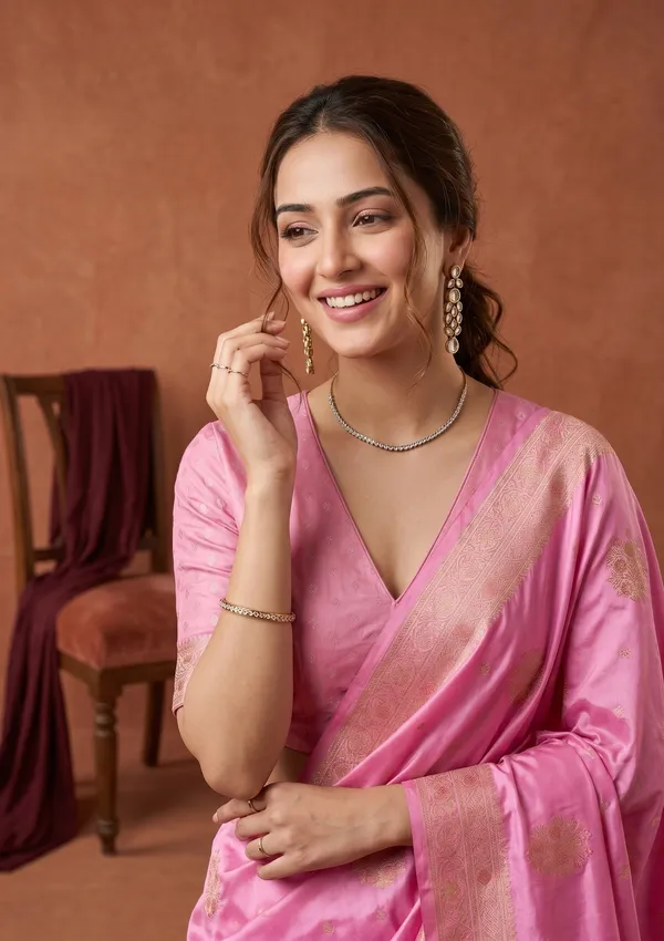 Baby_Pink_Silk_Buti_Saree_With_Matching_Blouse_Piece