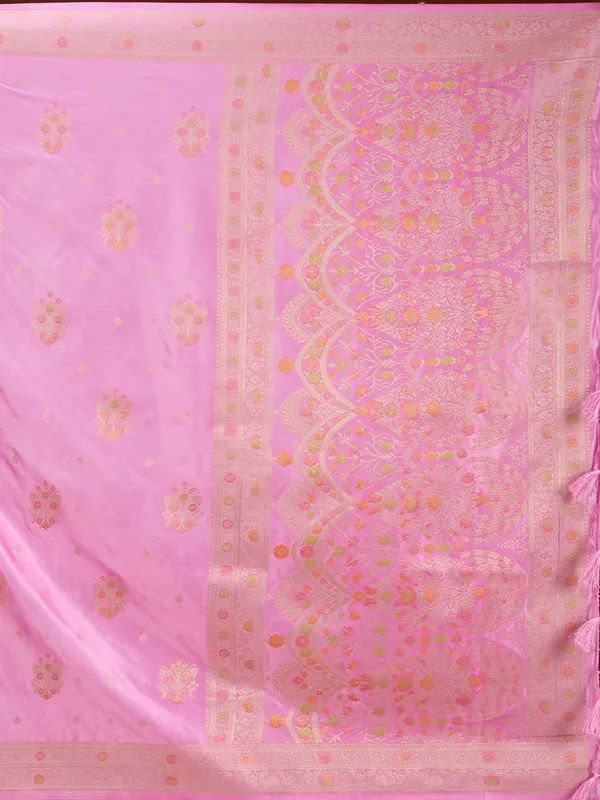Baby_Pink_Silk_Buti_Saree_With_Matching_Blouse_Piece