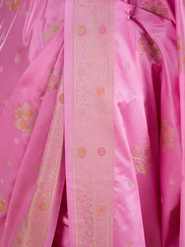 Baby_Pink_Silk_Buti_Saree_With_Matching_Blouse_Piece