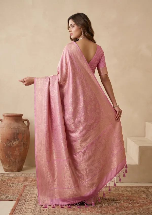 Onion_Pink_Silk_Jaal_Saree_With_Matching_Blouse_Piece