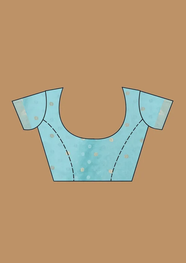 Sky_Blue_Silk_Jaal_Saree_With_Matching_Blouse_Piece