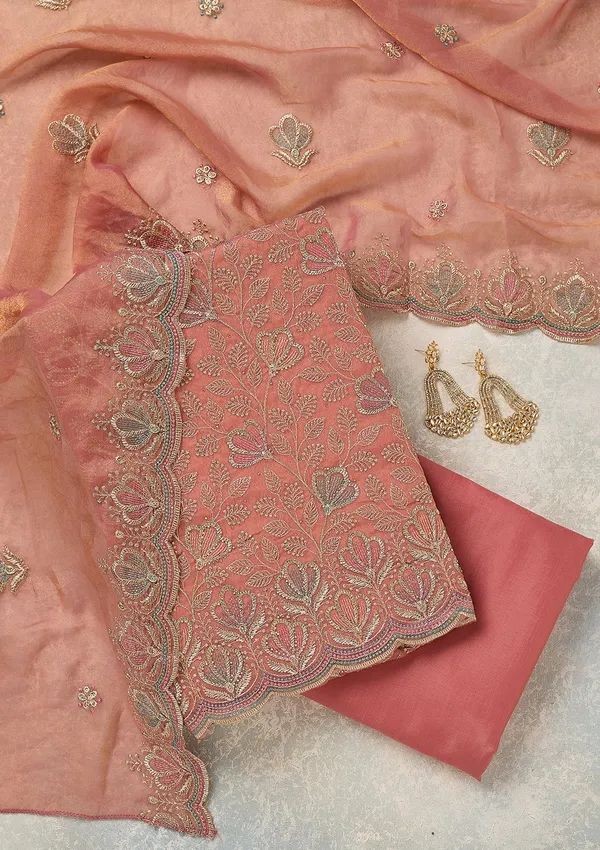 Peach_Zardozi_Gold_Shimmer_Unstitched_Salwar_Suit