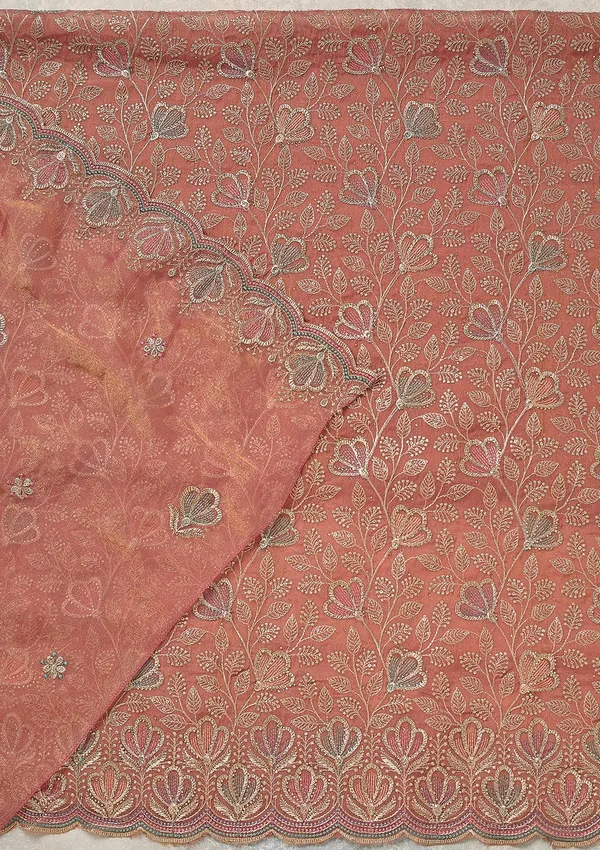 Peach_Zardozi_Gold_Shimmer_Unstitched_Salwar_Suit