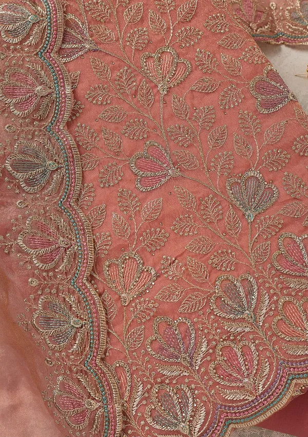 Peach_Zardozi_Gold_Shimmer_Unstitched_Salwar_Suit