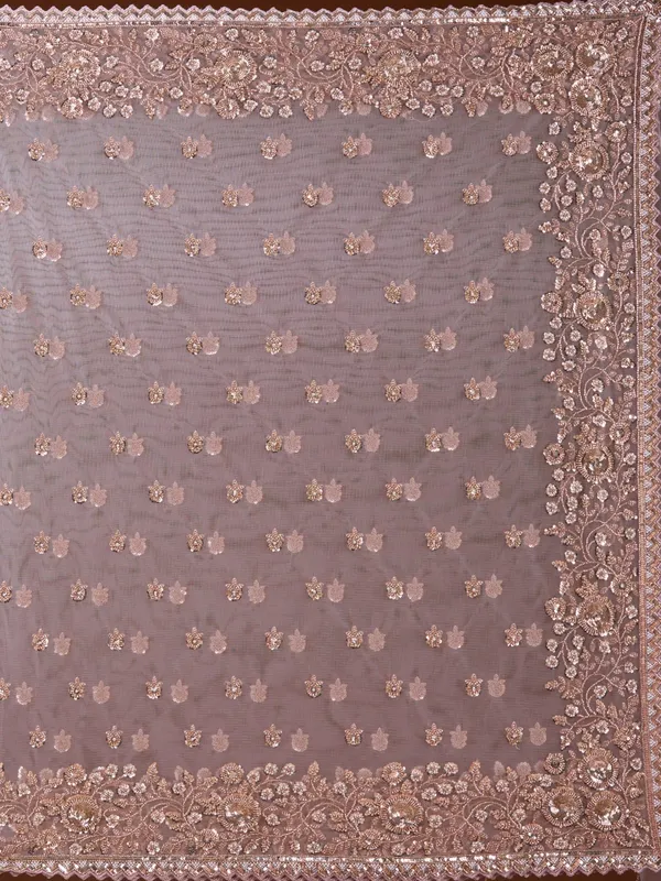 Lavender_Sequins_Net_Saree