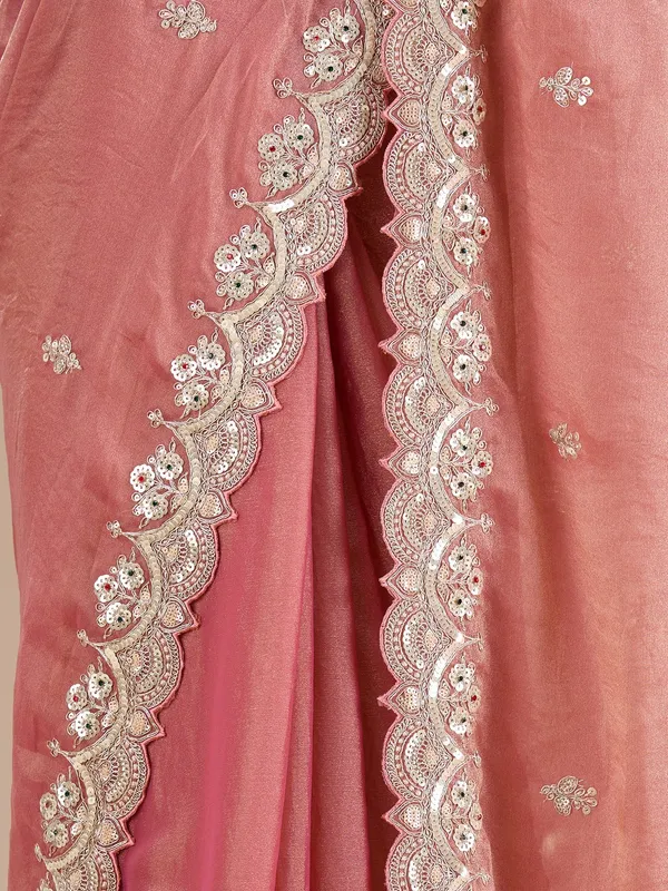 Onion_Pink_Sequins_Tissue_Saree