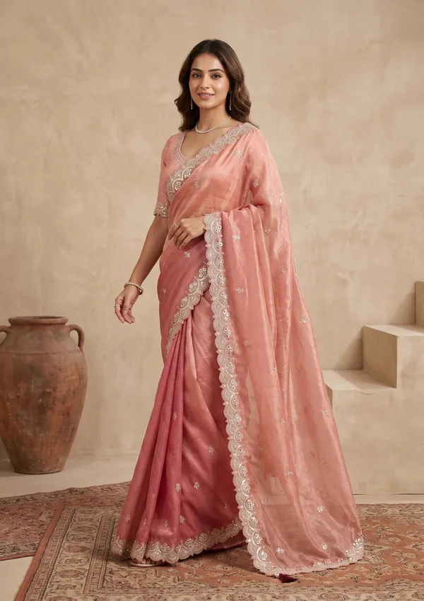 Onion_Pink_Sequins_Tissue_Saree