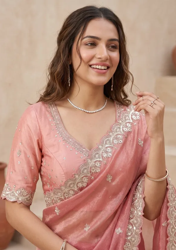 Onion_Pink_Sequins_Tissue_Saree