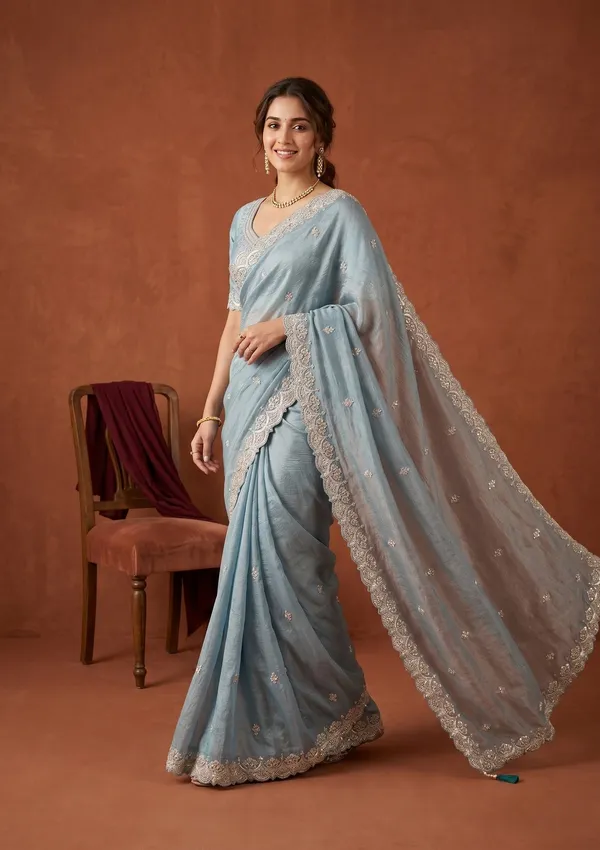 Sky_Blue_Sequins_Tissue_Saree