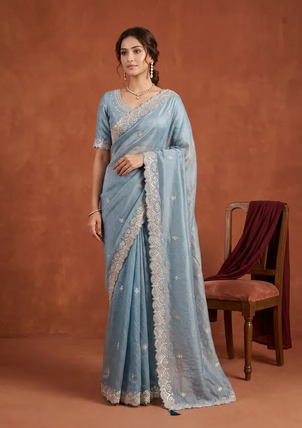 Sky_Blue_Sequins_Tissue_Saree