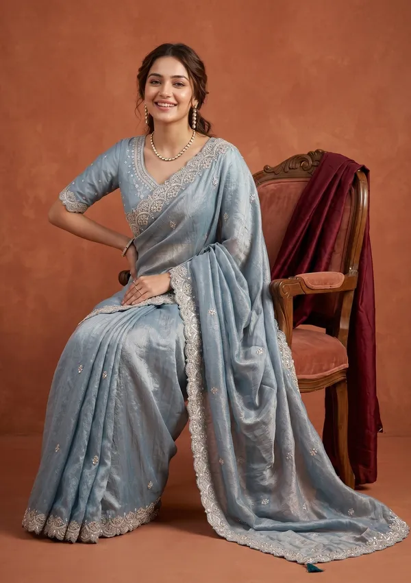 Sky_Blue_Sequins_Tissue_Saree