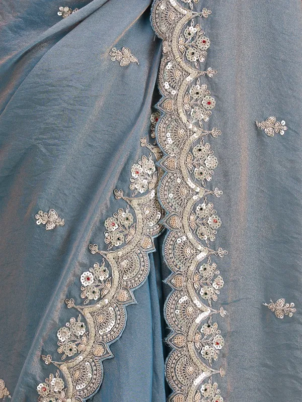 Sky_Blue_Sequins_Tissue_Saree