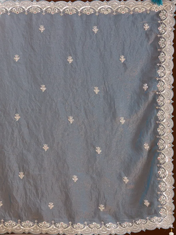 Sky_Blue_Sequins_Tissue_Saree