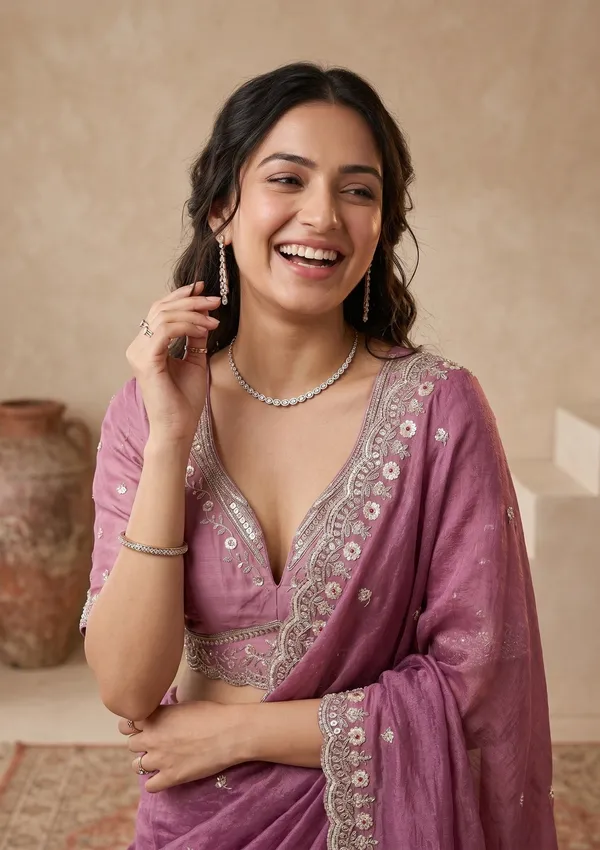 Lavender_Sequins_Tissue_Saree