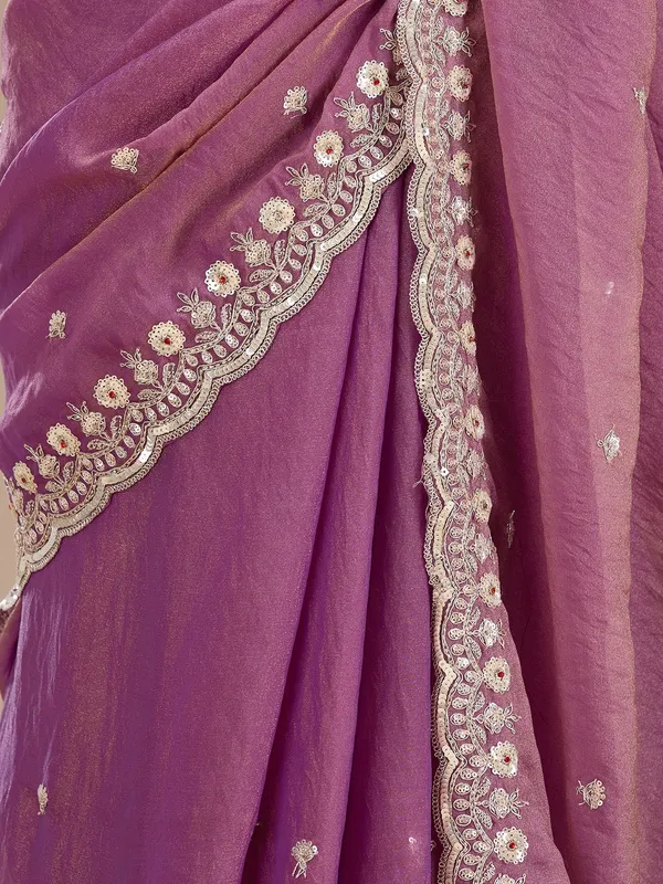 Lavender_Sequins_Tissue_Saree