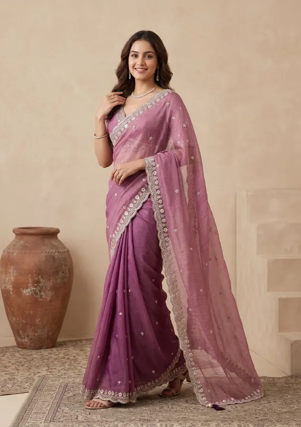 Lavender_Sequins_Tissue_Saree