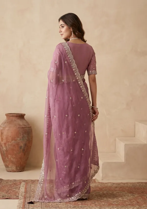 Lavender_Sequins_Tissue_Saree