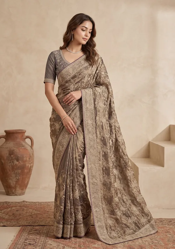 Grey_Zariwork_Gold_Tissue_Saree