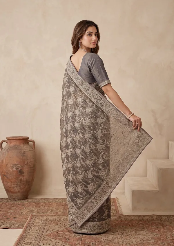 Grey_Zariwork_Gold_Tissue_Saree