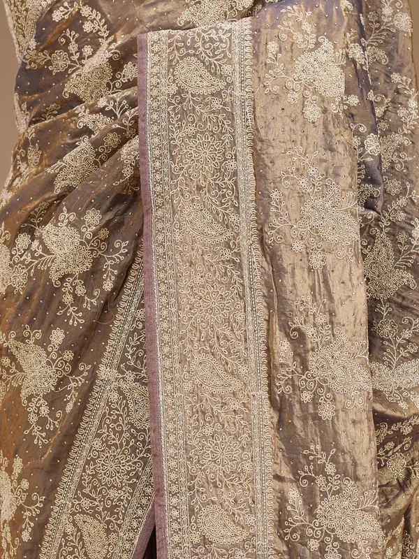 Grey_Zariwork_Gold_Tissue_Saree