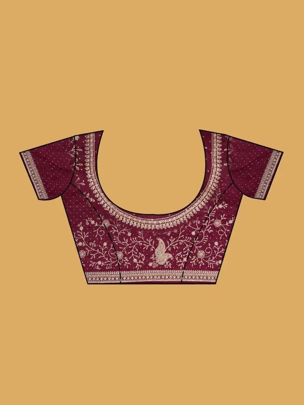Wine_Zariwork_Gold_Tissue_Saree