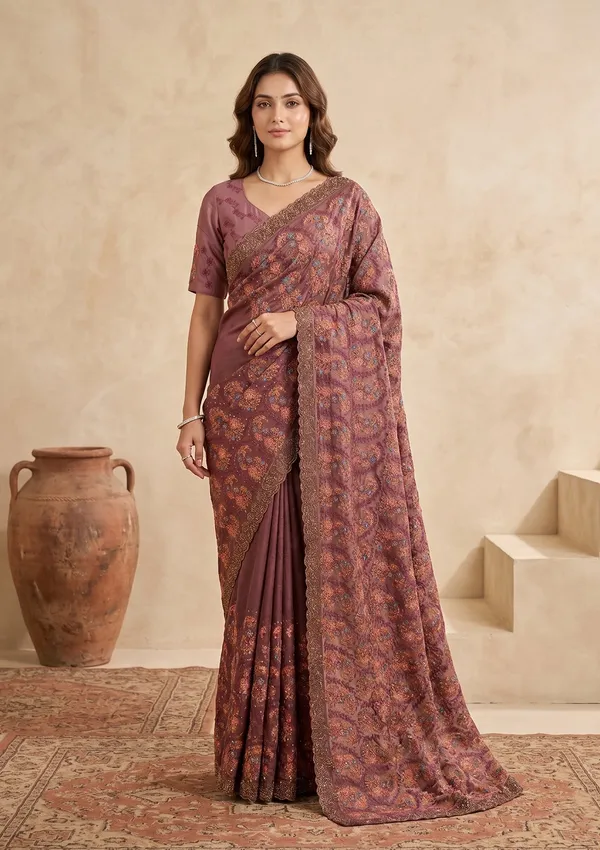 Mauve_Kashmiri_Tissue_Saree