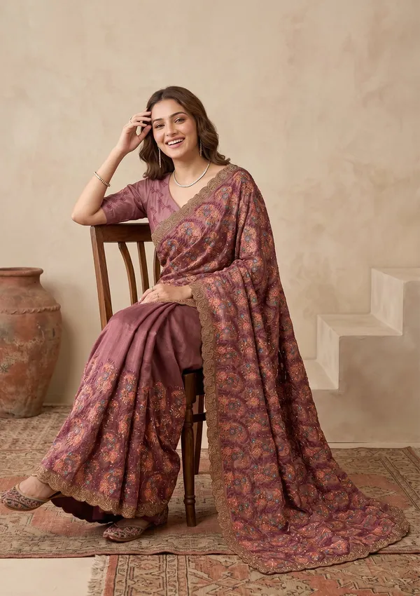 Mauve_Kashmiri_Tissue_Saree