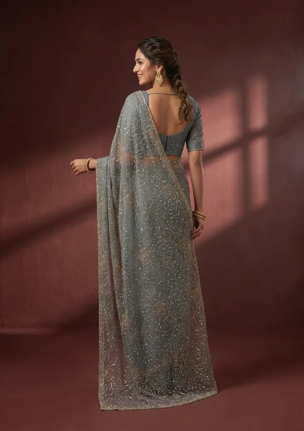 Blue_Stonework_Gold_Tissue_Saree