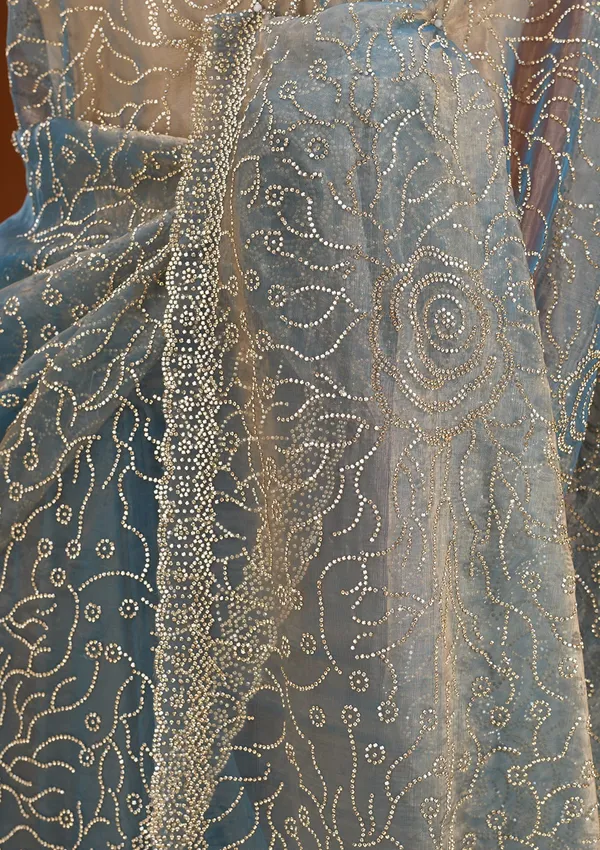 Blue_Stonework_Gold_Tissue_Saree