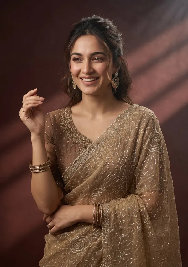 Gold_Stonework_Gold_Tissue_Saree