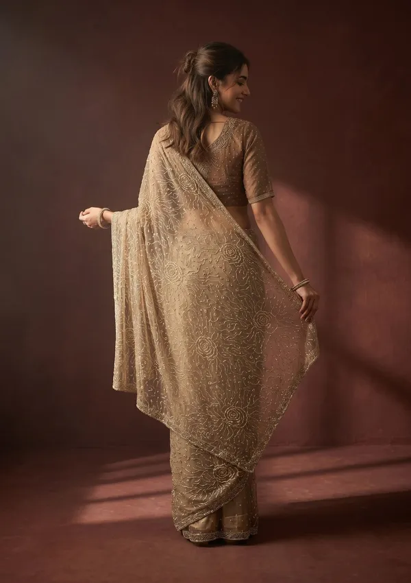 Gold_Stonework_Gold_Tissue_Saree