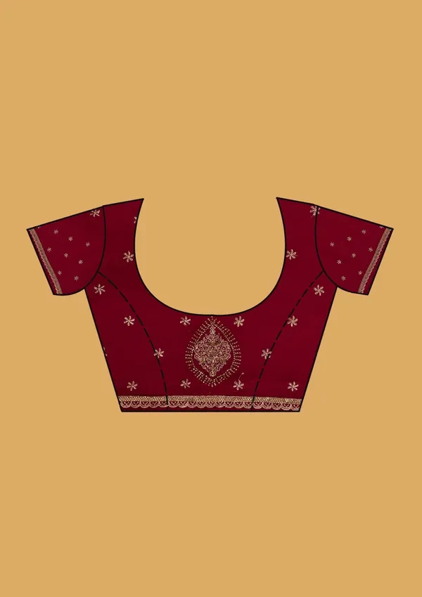 Wine_Kashmiri_Georgette_Saree