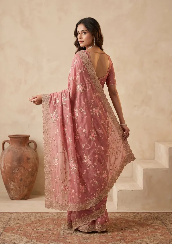 Pink_Threadwork_Tissue_Saree