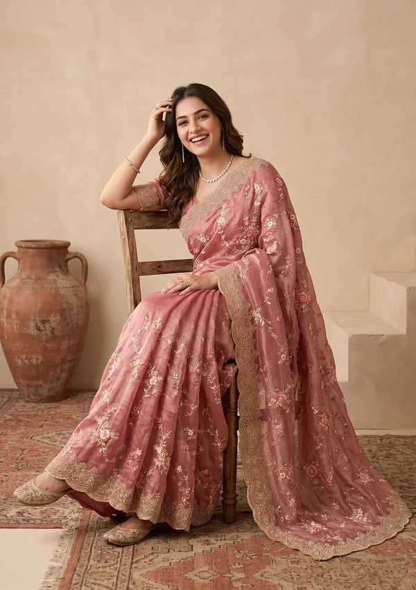 Pink_Threadwork_Tissue_Saree