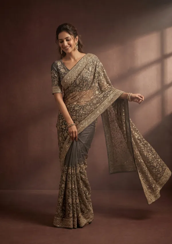 Grey_Zariwork_Gold_Tissue_Saree